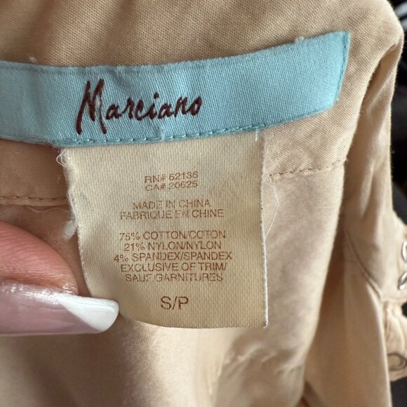 Marciano Beige Sleeveless Button-Up Utility Dress With Pockets Size S - Picture 7 of 7